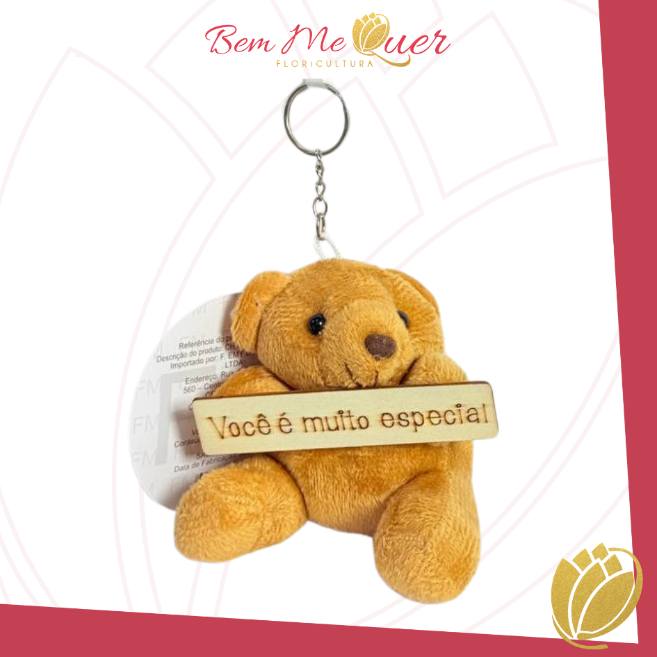 Urso agarradinho com placa VOC  MUIITO ESPECIAL