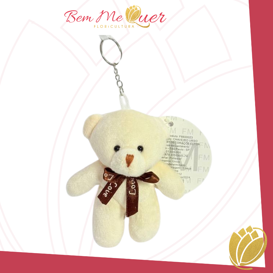 Urso agarradinho com lao LOVE