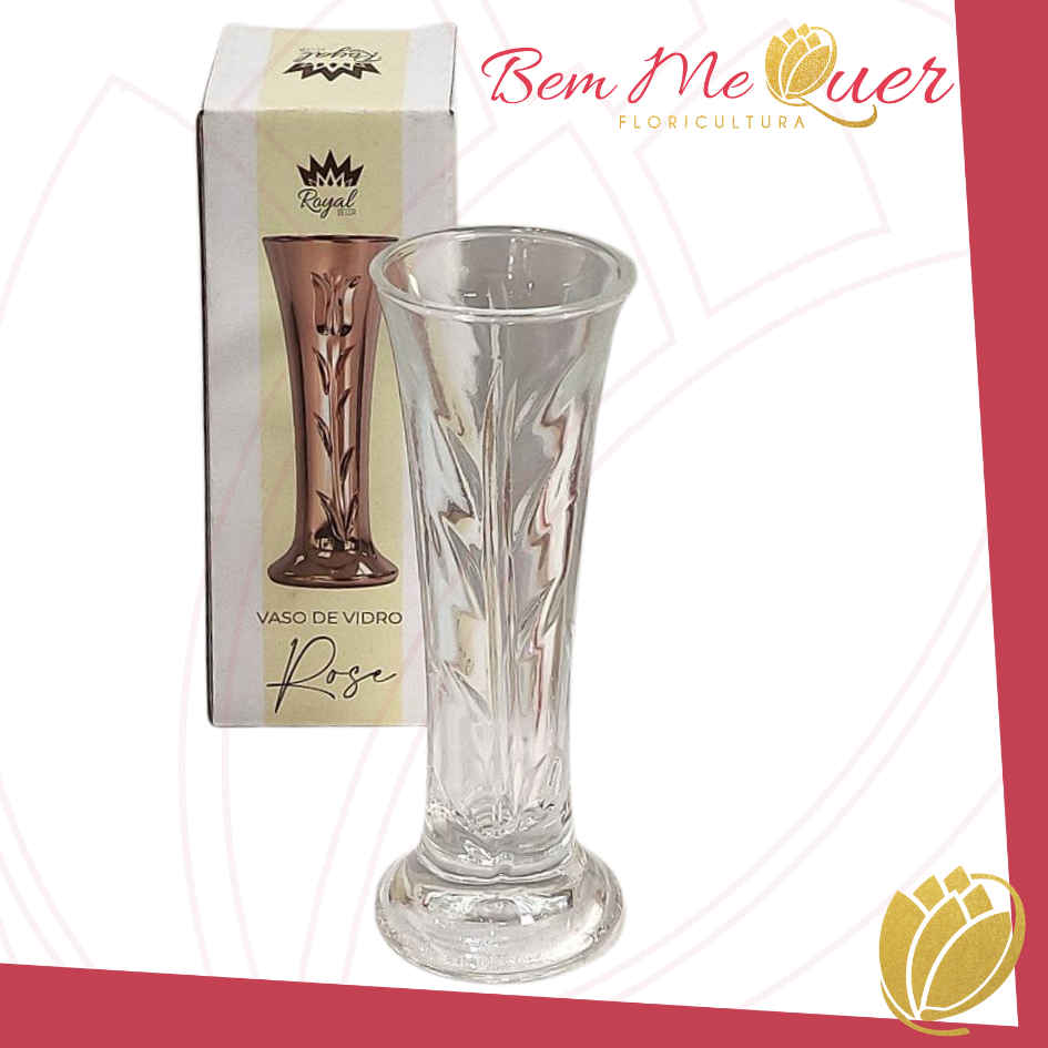 VASO DE VIDRO TRANSPARENTE ROYAL