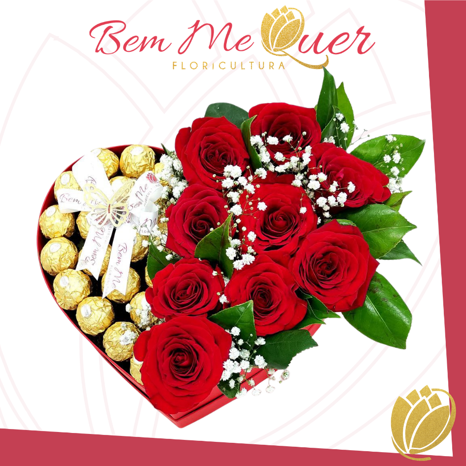 Flower box doce corao