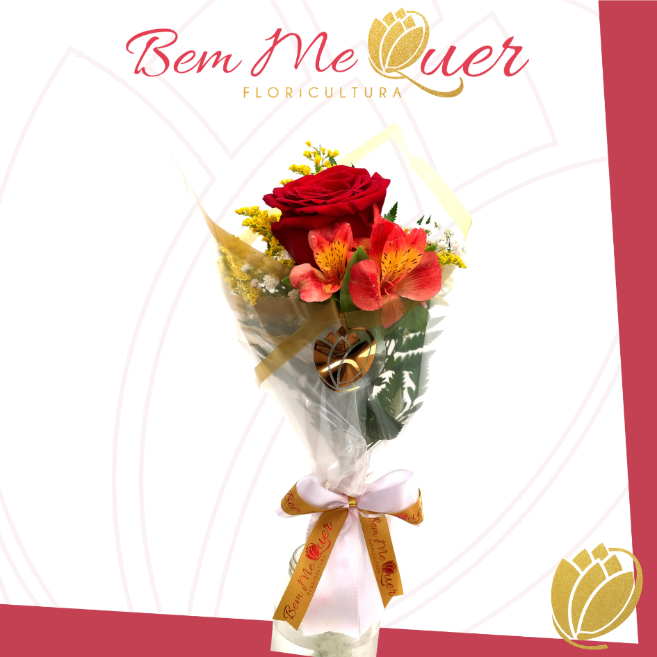 Buqu com 1 Rosa