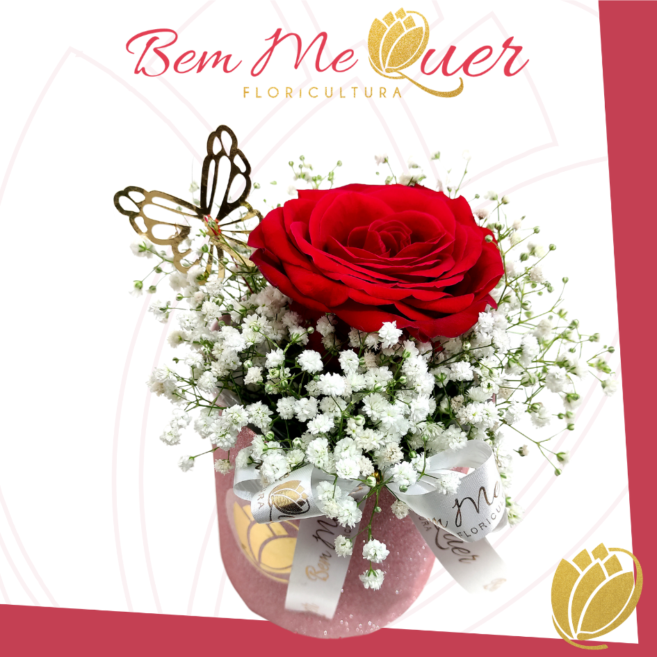 Mini box com uma rosa