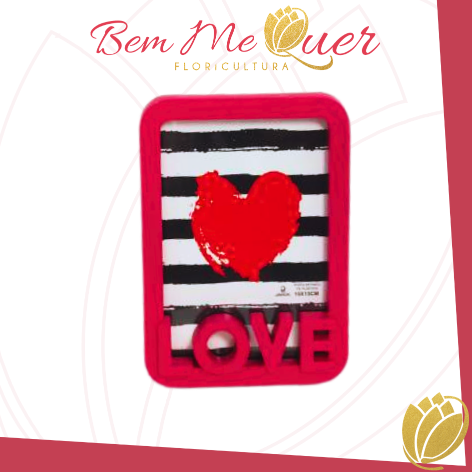 Porta retrato 3D Love Rosa 10X15