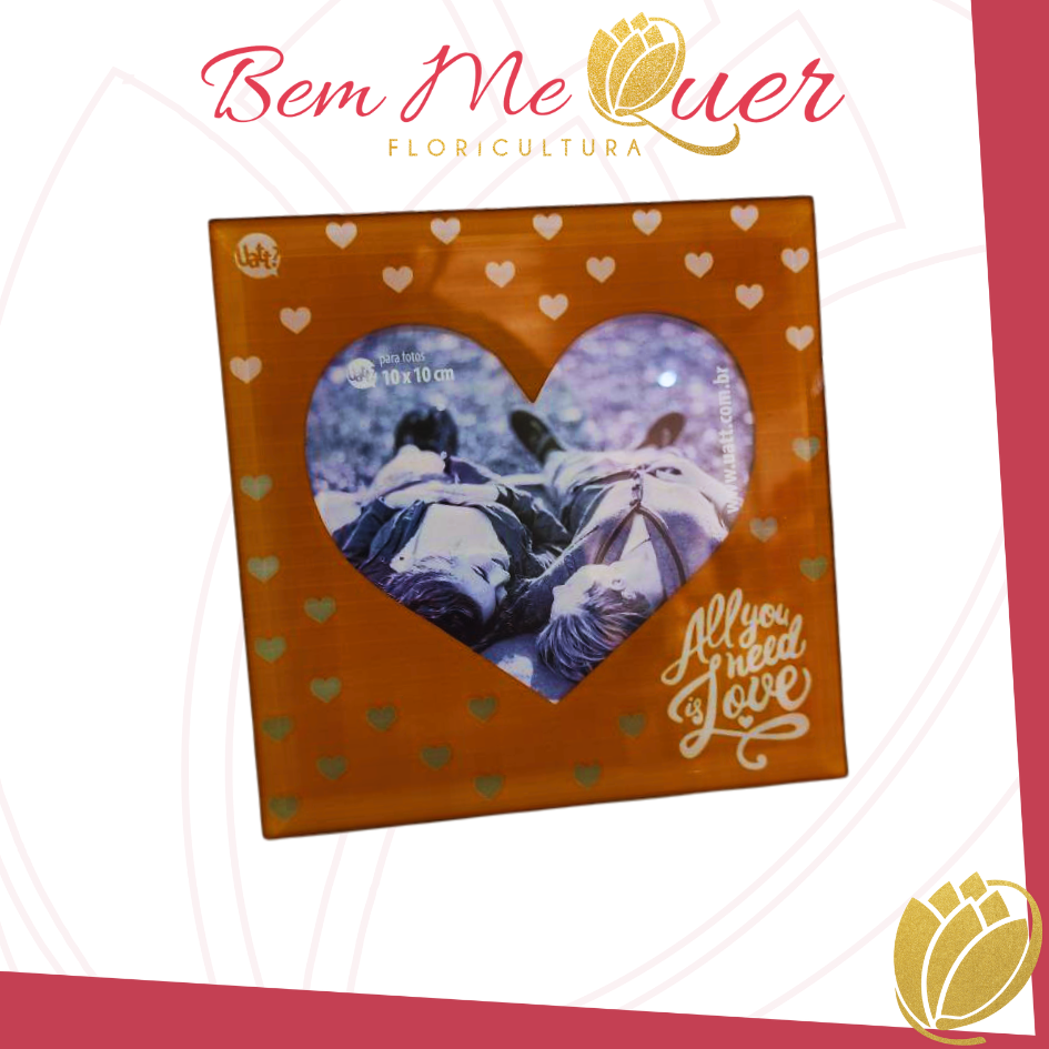 Porta retrato All You Need Is Love em vidro 10x10