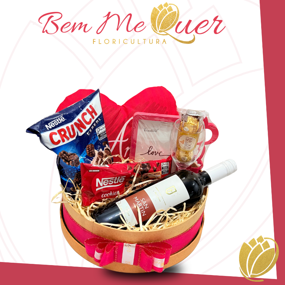 Cesta Crunch com Vinho
