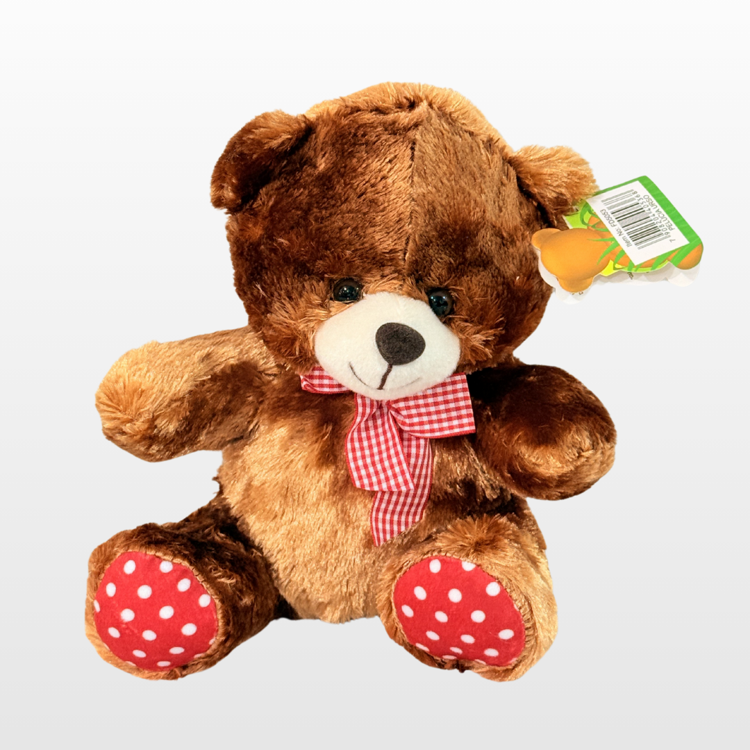 Ursinho marrom brilhoso com vermelho FD5053