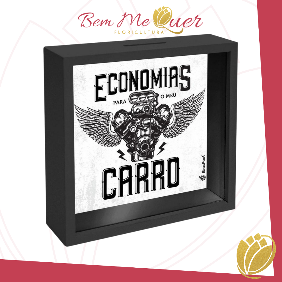 Quadro cofre ECONOMIAS PARA MINNHA MOTO 18x18x5cm